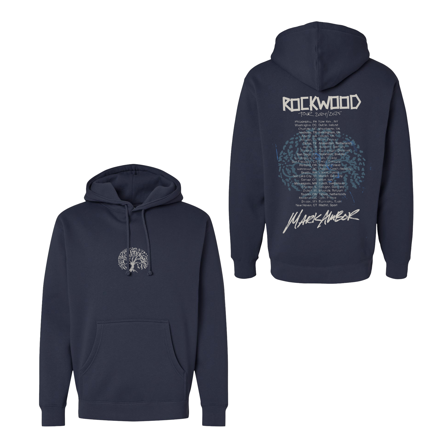 TREE NAVY PULL OVER HOODIE